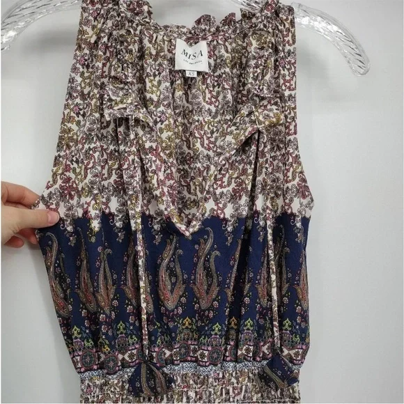 MISA Los Angeles Maddie Sleeveless Midi Dress in French Floral Paisley XS NWOT - Picture 6 of 11